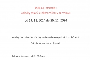 Odečty elektroměrů, 19. - 26. 11. 2024