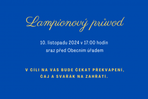 Lampionový průvod, 10. 11. 2024 v 17 hod